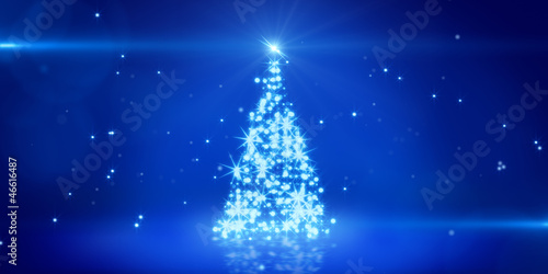 blue light christmas tree