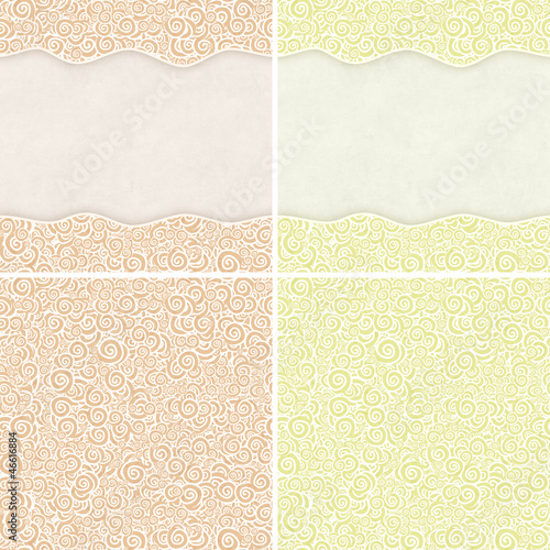 set of yellow and peach sea...