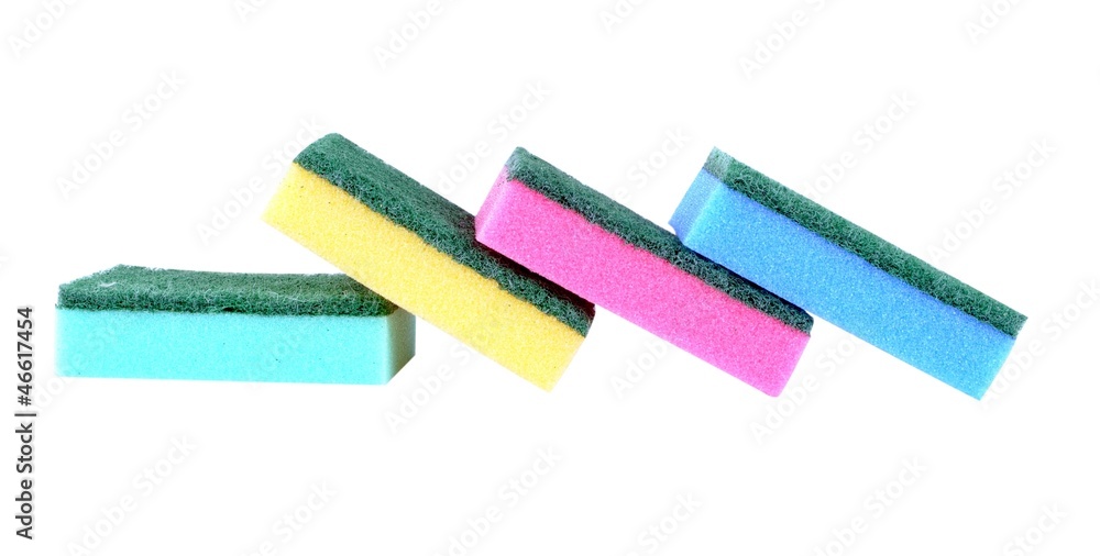 colorful sponge isolated on white background colorful sponge isolated on white background