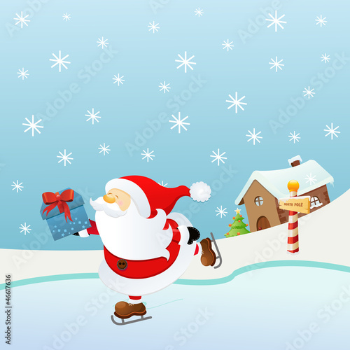 Ice Skating Santa