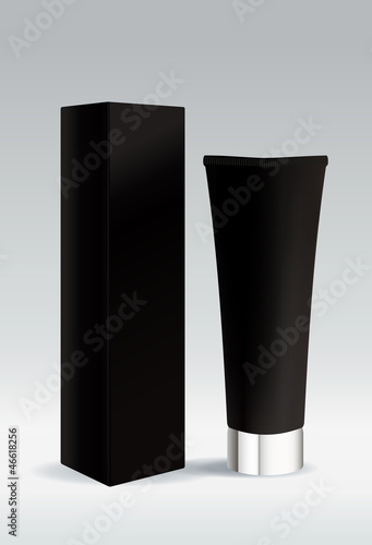 Cosmetic tube in black color for cream or gel