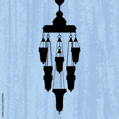 template design of invitation with chandelier
