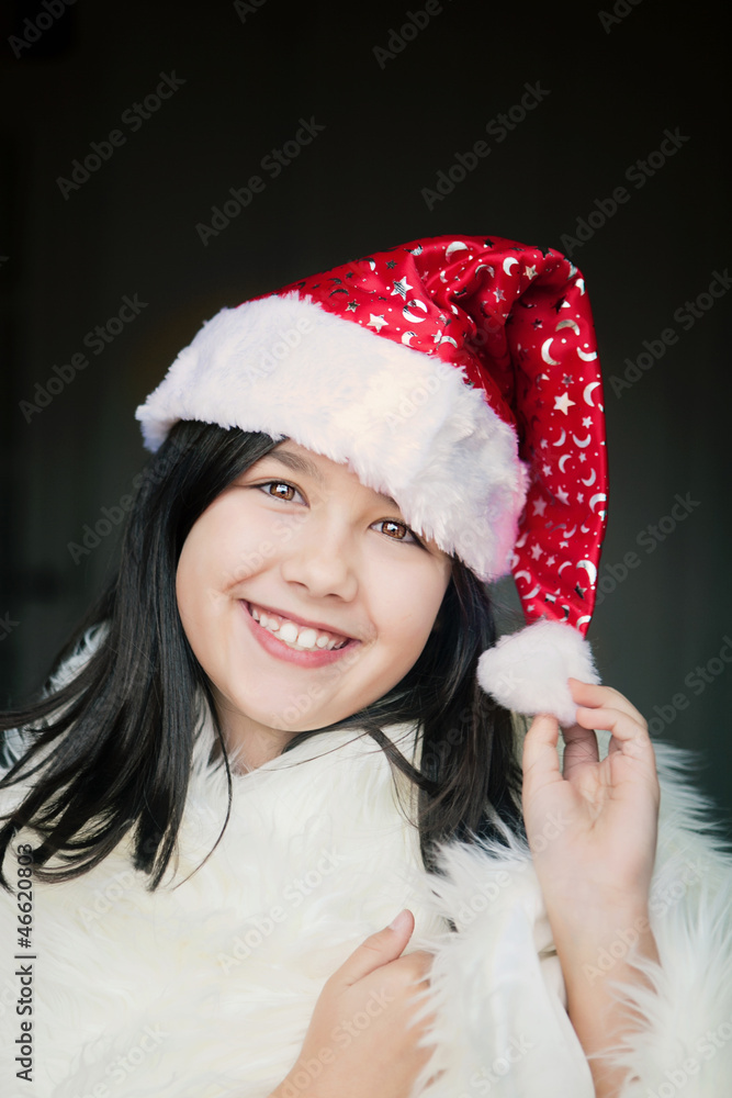 santa smiling girl