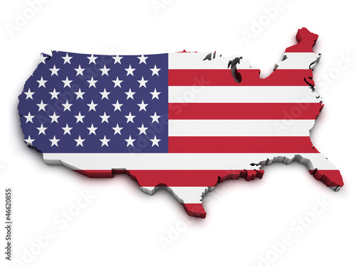 USA Flag Map Shape
