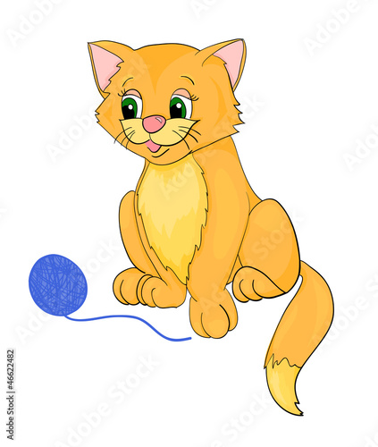 kat cartoon with isolation on a white background