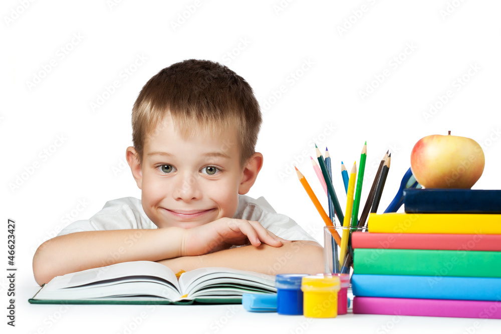 nice student with books and pencils nice student with books and pencils