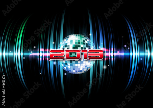 2013 party time - New Year's disco and event flyer template