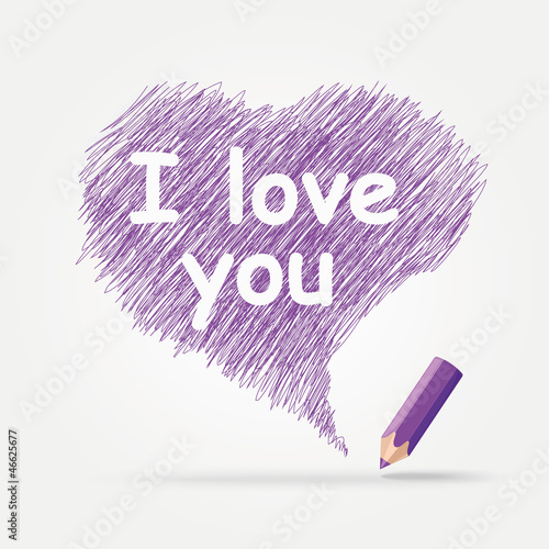 Hand-drawn, colorful speech bubble