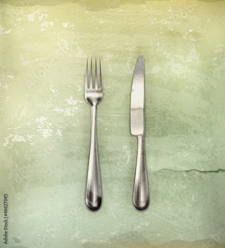 Table knife and fork, old-style