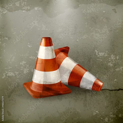 Traffic cone, icon old-style