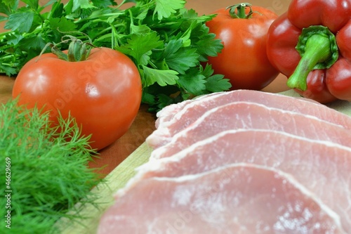 Meat (pork) and vegetables
