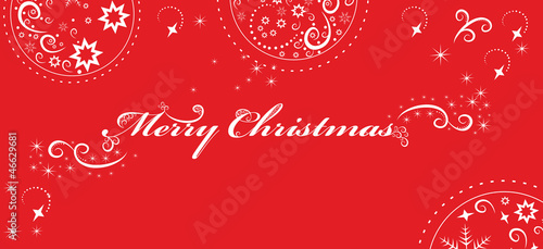 Christmas greetings on red background.Vector photo