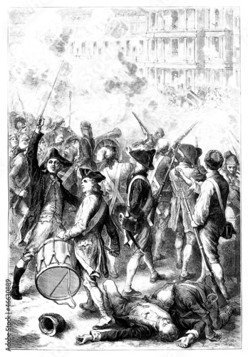 French Revolution : Riot Scene - Emeute - 18th century