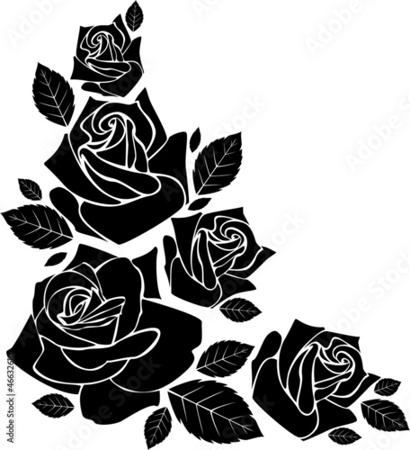rose silhouette decorative element