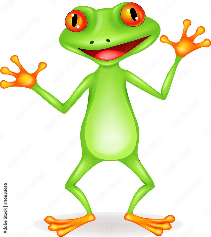 Fototapeta premium Happy frog cartoon