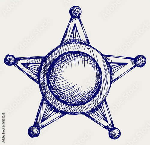 Sheriff badge. Doodle style
