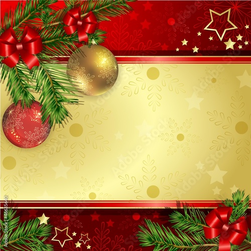 Christmas background with pine branch