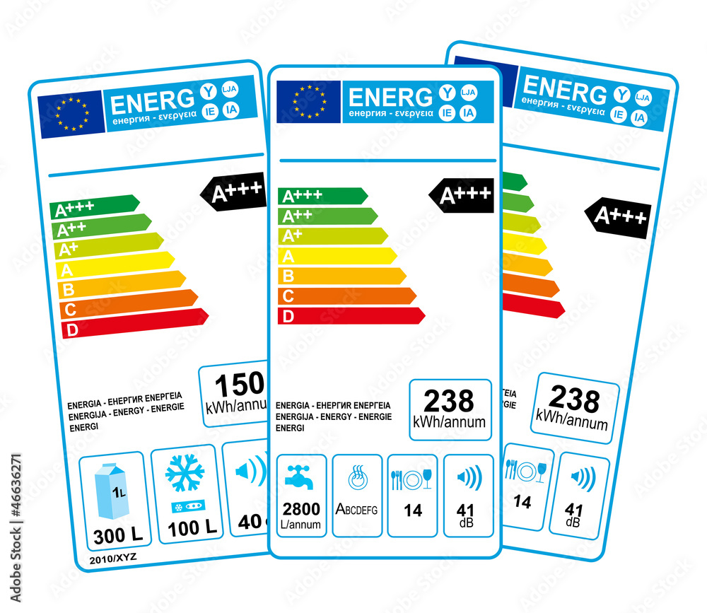 Nuove etichette classe di consumo energetico elettrodomestici - obrazy, fototapety, plakaty 