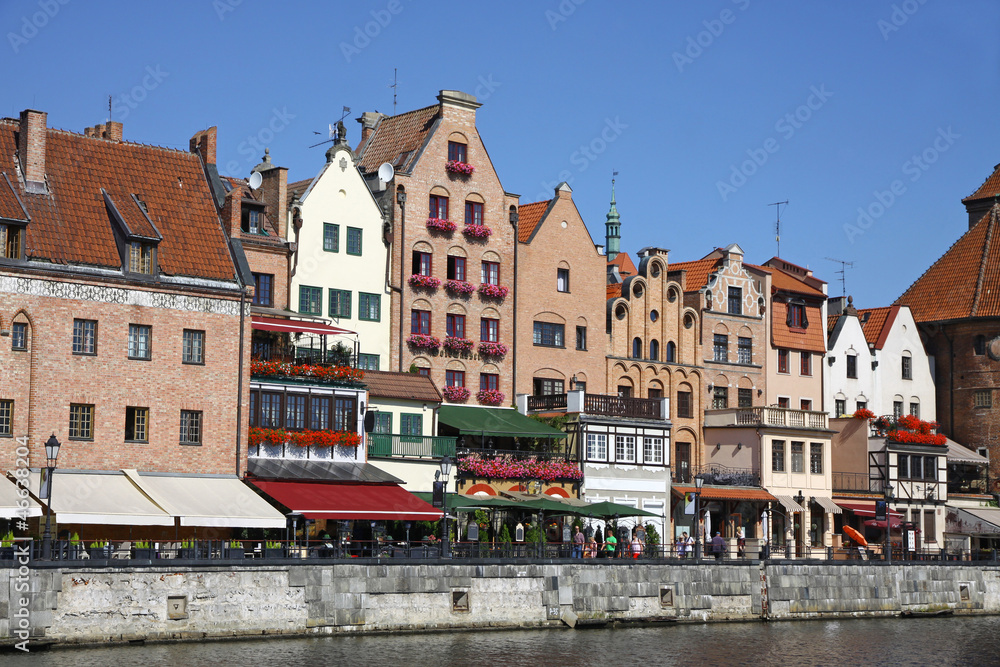 Colourful buildings in City of Gdansk, Poland