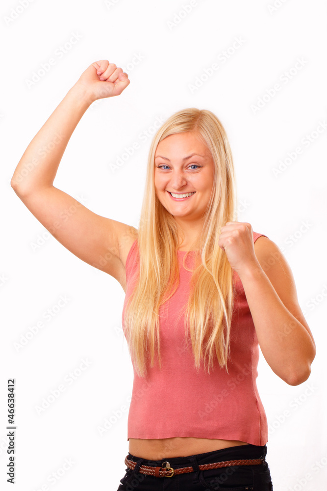 Funny blonde woman Funny blonde woman