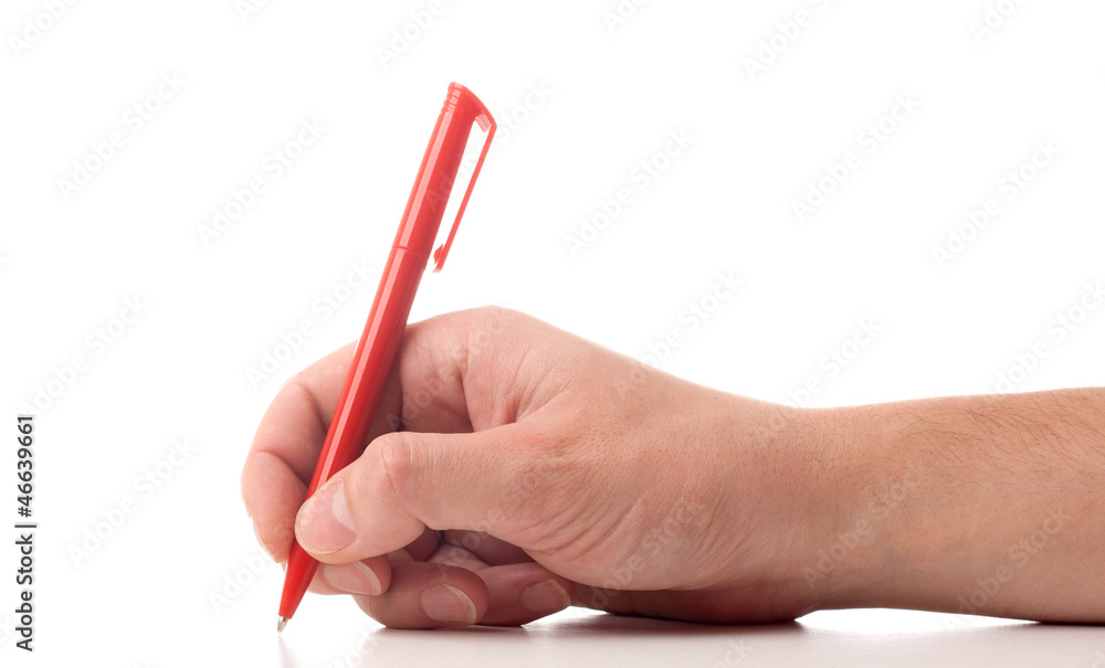 Pen in man's hand Pen in man's hand
