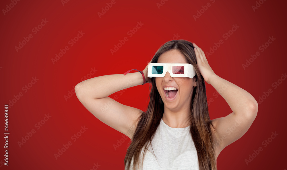 Surprised girl with long hair Surprised girl with long hair