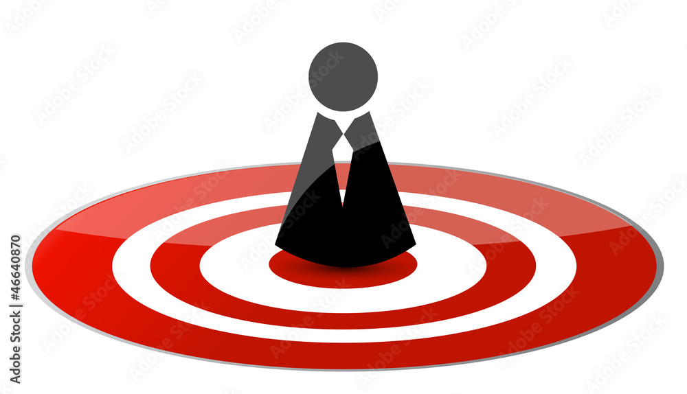 businessman in the center of the target businessman in the center of the target