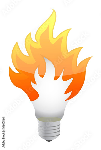 lightbulb on fire