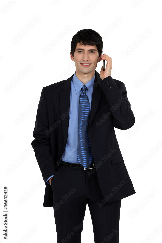 young businessman on the phone