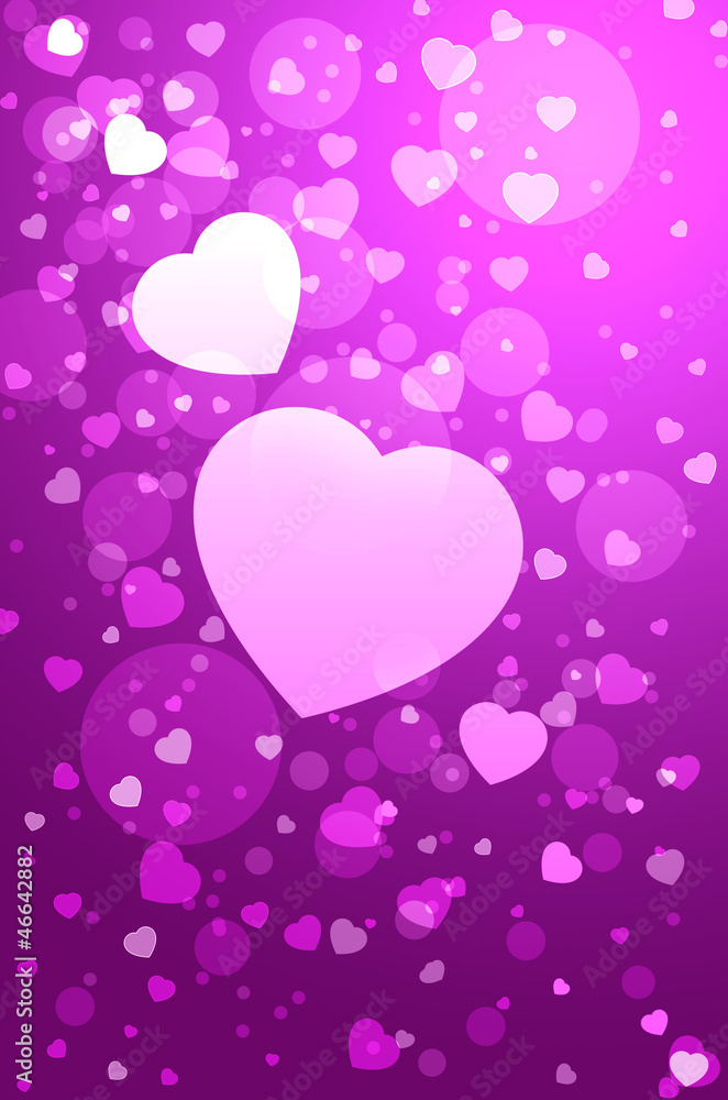 Abstract white heart and pink background
