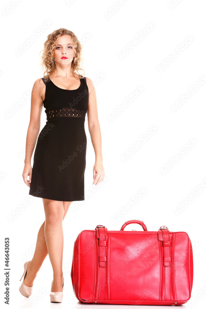 beautiful blond curly hair attractive woman bag beautiful blond curly hair attractive woman bag