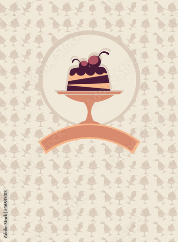 vector pattern cover for your dessert menu with cakes images