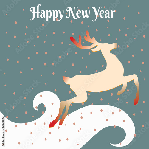 Christmas background with deer. happy new year background