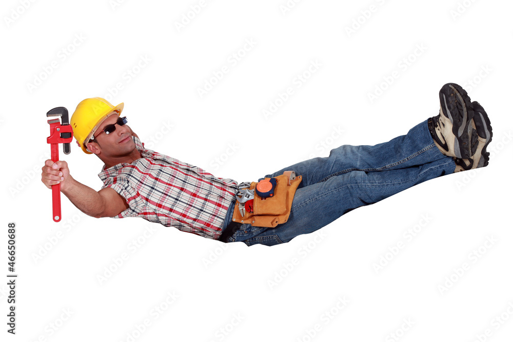 Laborer wearing sunglasses Laborer wearing sunglasses