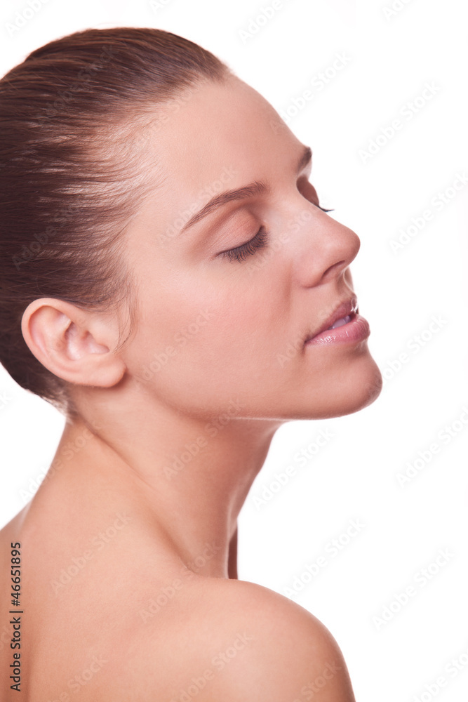portrait beautiful young woman with clean face portrait beautiful young woman with clean face