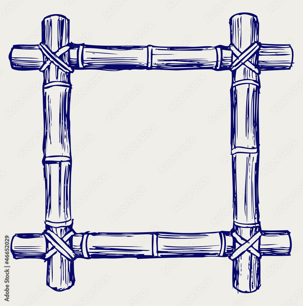 Frame of bamboo. Doodle style Frame of bamboo. Doodle style