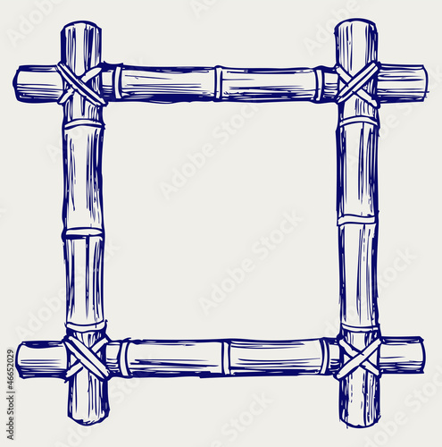 Frame of bamboo. Doodle style