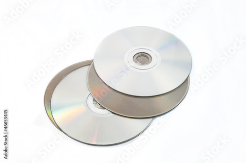 Compact Disks on white background