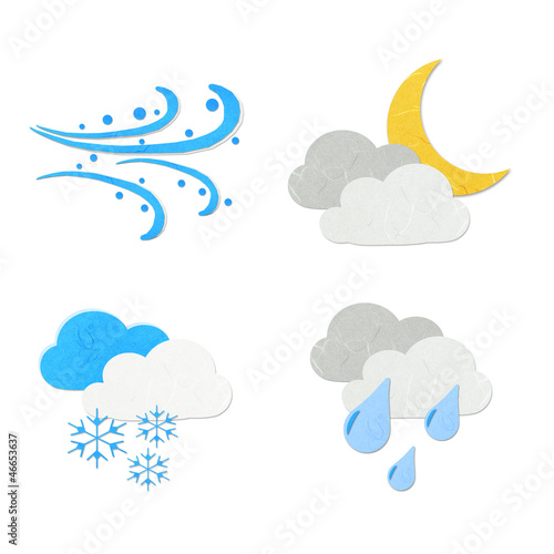 Rice paper cut cute weather icon