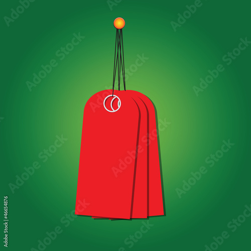 Set of red tags