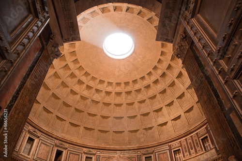 Dome view from entrance to Pantheon at Roma - Italy