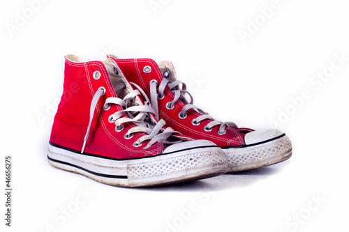 vintage red shoes isolated