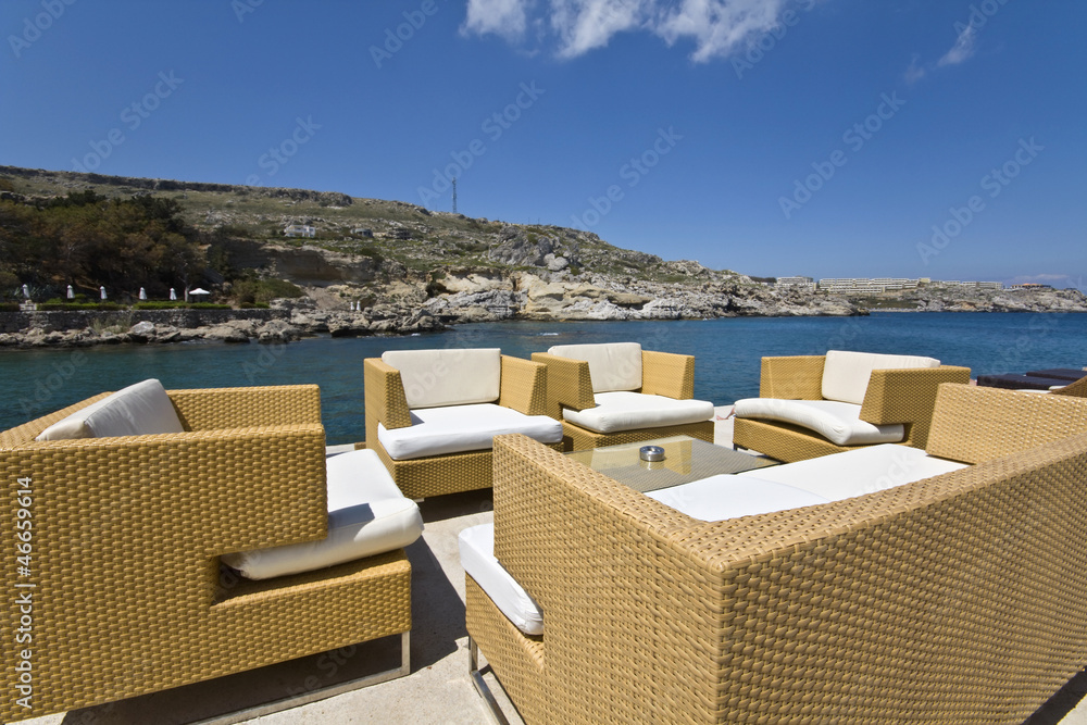Luxury bar at Rhodes island in Greece