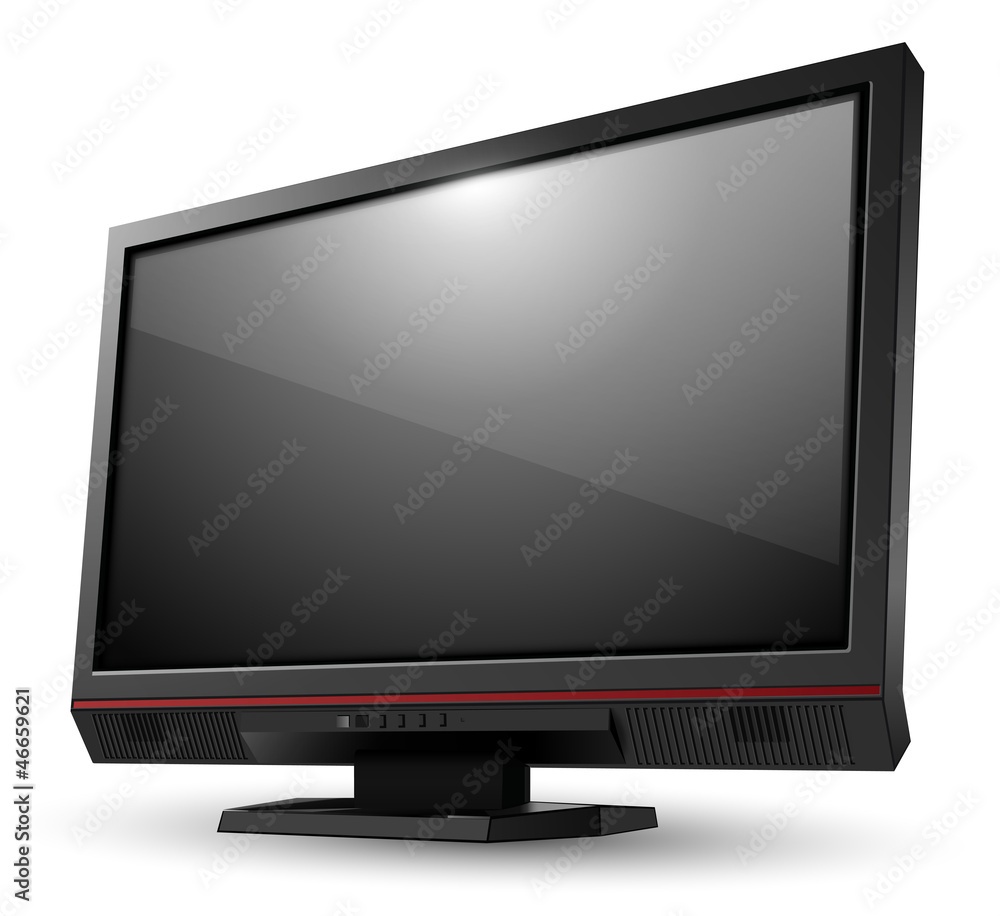 tv monitor realistic vector illustration. tv monitor realistic vector illustration.