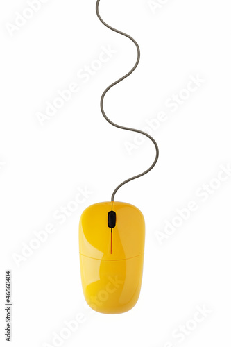 Billede på lærred Yellow computer mouse