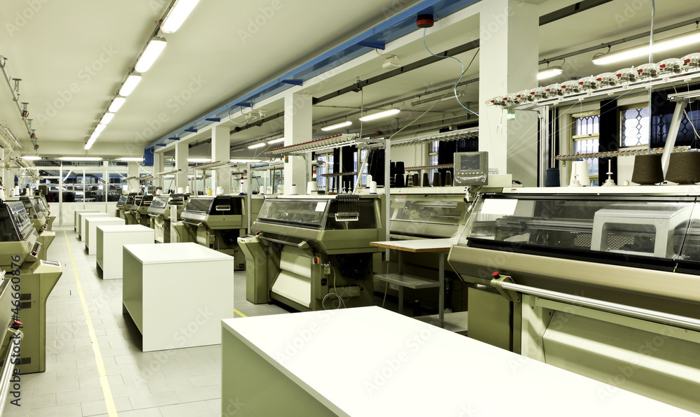 Obraz premium Industrial textile factory, interior