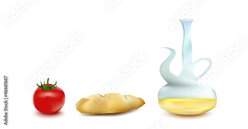Tomate, pan y aceite
