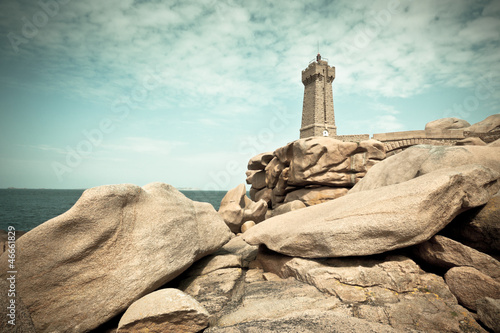 Valokuva Lighthouse Men Ruz at Brittany, France