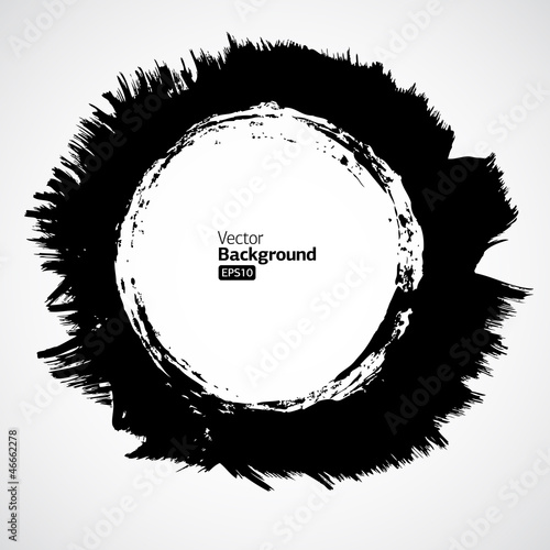 Vector ink grunge circle frames set