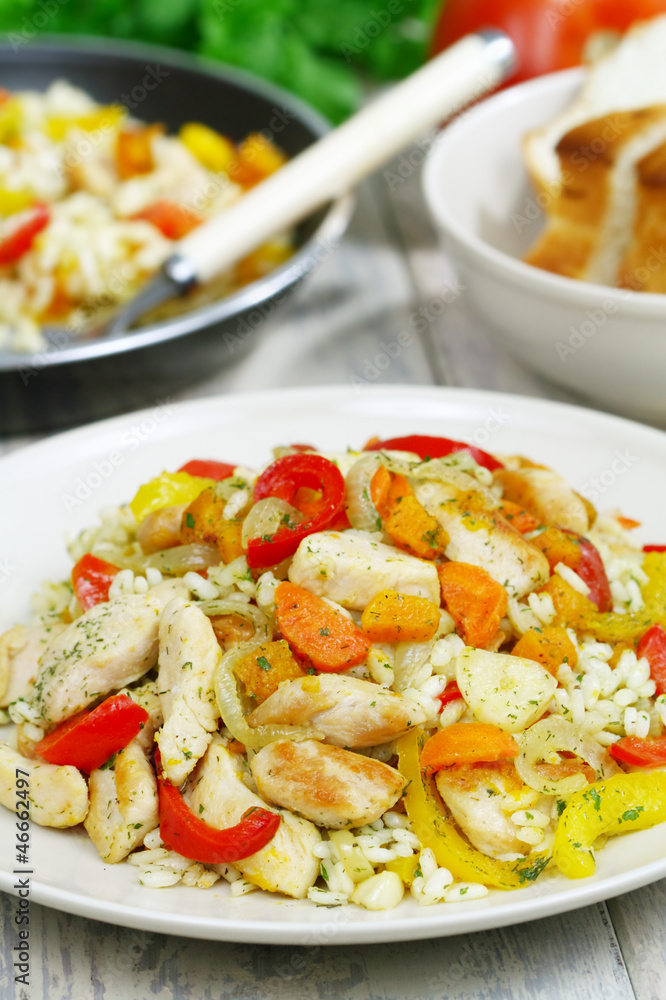 Risotto with chicken and vegetables Risotto with chicken and vegetables